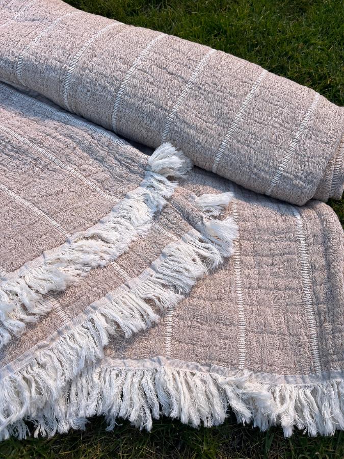 Piecera Oporto Beige Diseño, 100% Algodón