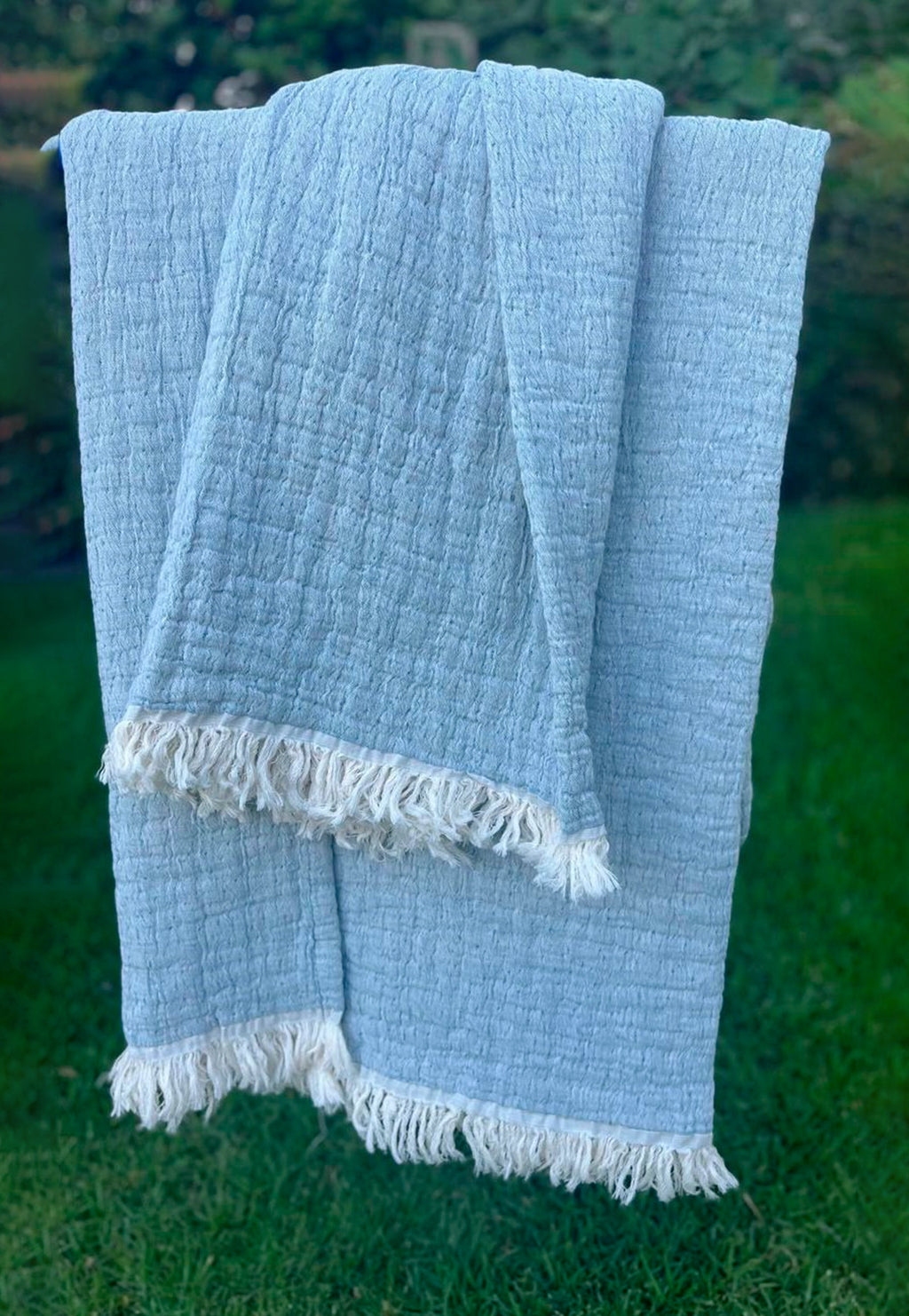 Piecera Oporto Azul 130x240, 100 % Algodón