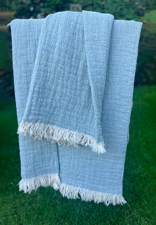 Piecera Oporto Azul 130x240, 100 % Algodón