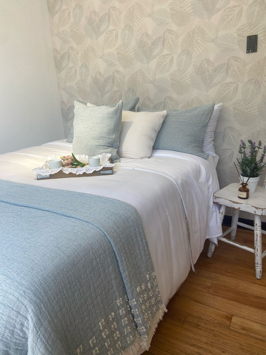 Piecera Oporto Azul Diseño , 100% Algodón de Portugal