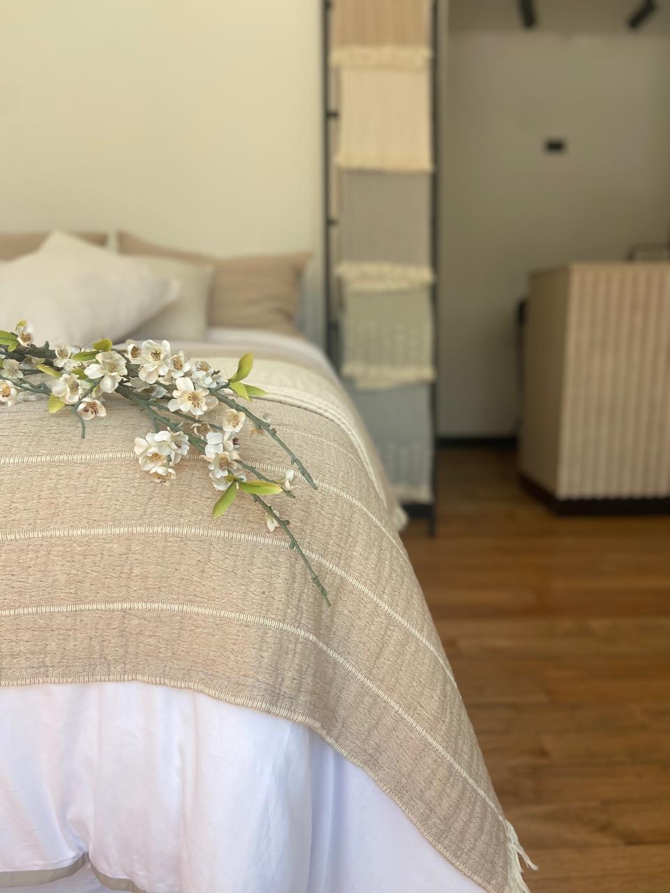 Piecera Oporto Beige Diseño, 100% Algodón