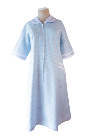 Delantal Cuadrillé Celeste