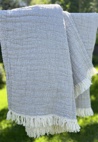 Piecera Oporto Gris, 100% Algodón de Portugal