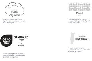 Juego de Sábanas King ,100% Algodón Percal de Portugal.
