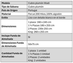 Cubre Plumón Wadi, Percal 200 hilos, 100% Algodón de Portugal.