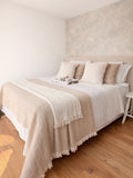 Piecera Oporto Beige Diseño, 100% Algodón