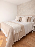 Piecera Oporto Beige Diseño, 100% Algodón