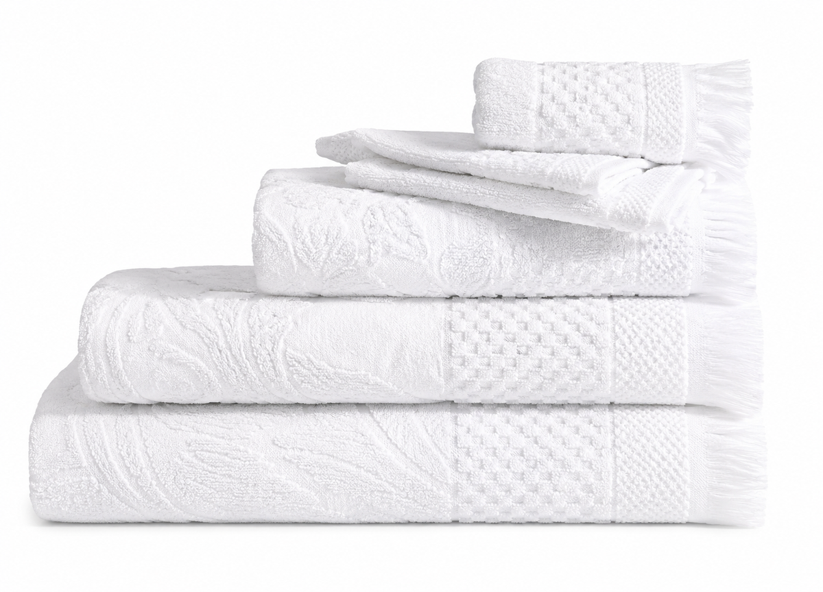 Toalla  de Baño Bohemia Blanca | 500 grs | 100% Algodón Portugués