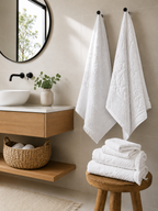 Toalla  de Baño Bohemia Blanca | 500 grs | 100% Algodón Portugués