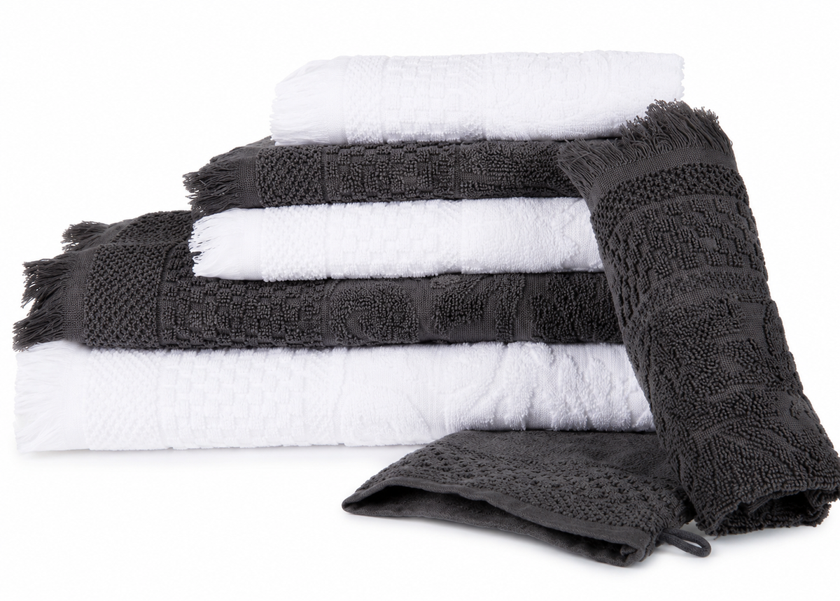 Toalla  de Mano Bohemia Gris | 500 grs | 100% Algodón Portugués
